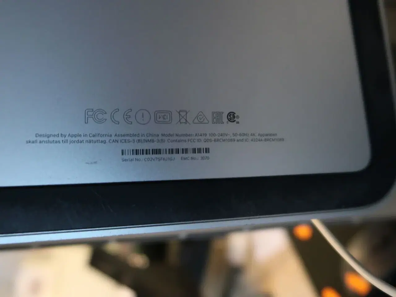 Billede 4 - Computer APPLE iMac A1419 med tastatur APPLE