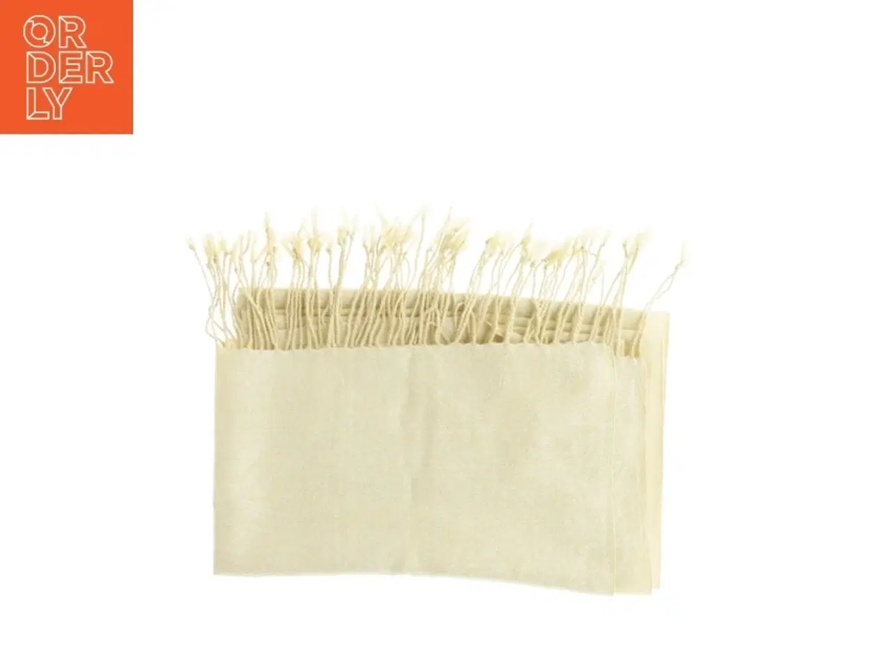 Billede 2 - Pashmina tørklæde med frynser, råhvidt, ubrugt (str. 175 x. 65 cm)