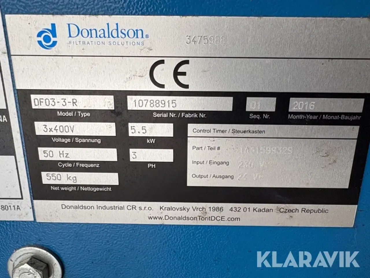 Billede 4 - Støv og filteranlæg Donaldson Torit DCE DF03-3-R industrielt
