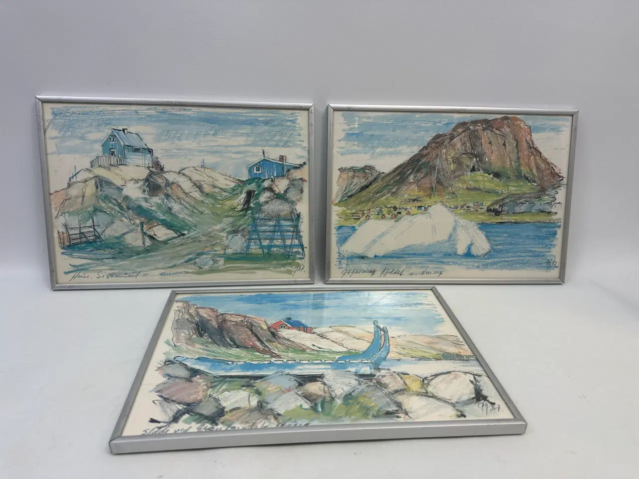 Billede 2 - 3 stk. grønlands tegninger (Poul Johansen) 