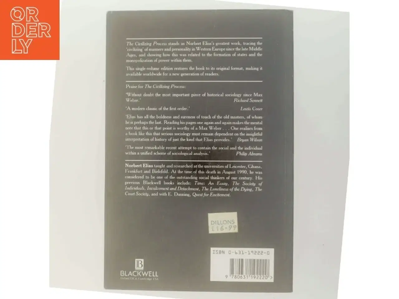 Billede 3 - The civilizing process : the history of manners and state formation and civilization af Norbert Elias (Bog)