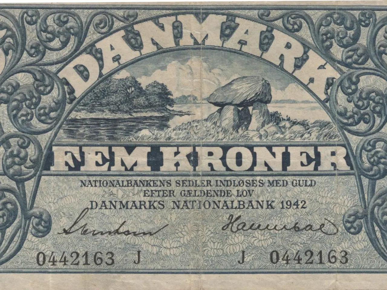 Billede 1 - Danmark 5 Kroner 1942