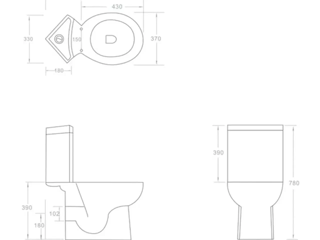 Billede 6 - Keramisk hjørnetoilet hvid