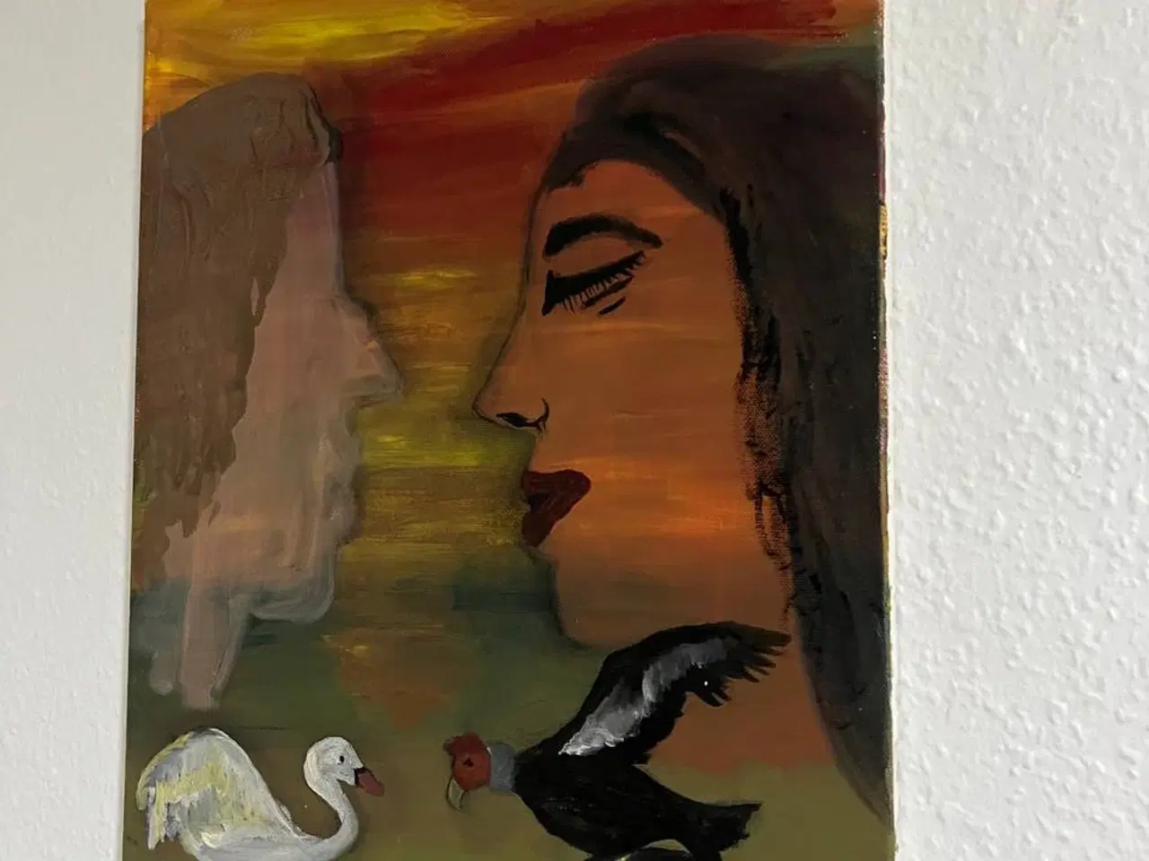 Billede 3 - Mødet ved tusmørket – original akrylmaleri