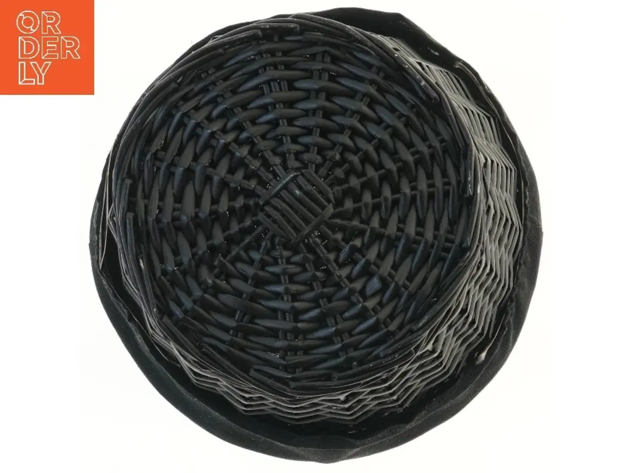 Billede 2 - Rund fletkurv med stofindsats (str. Ø 30 cm)