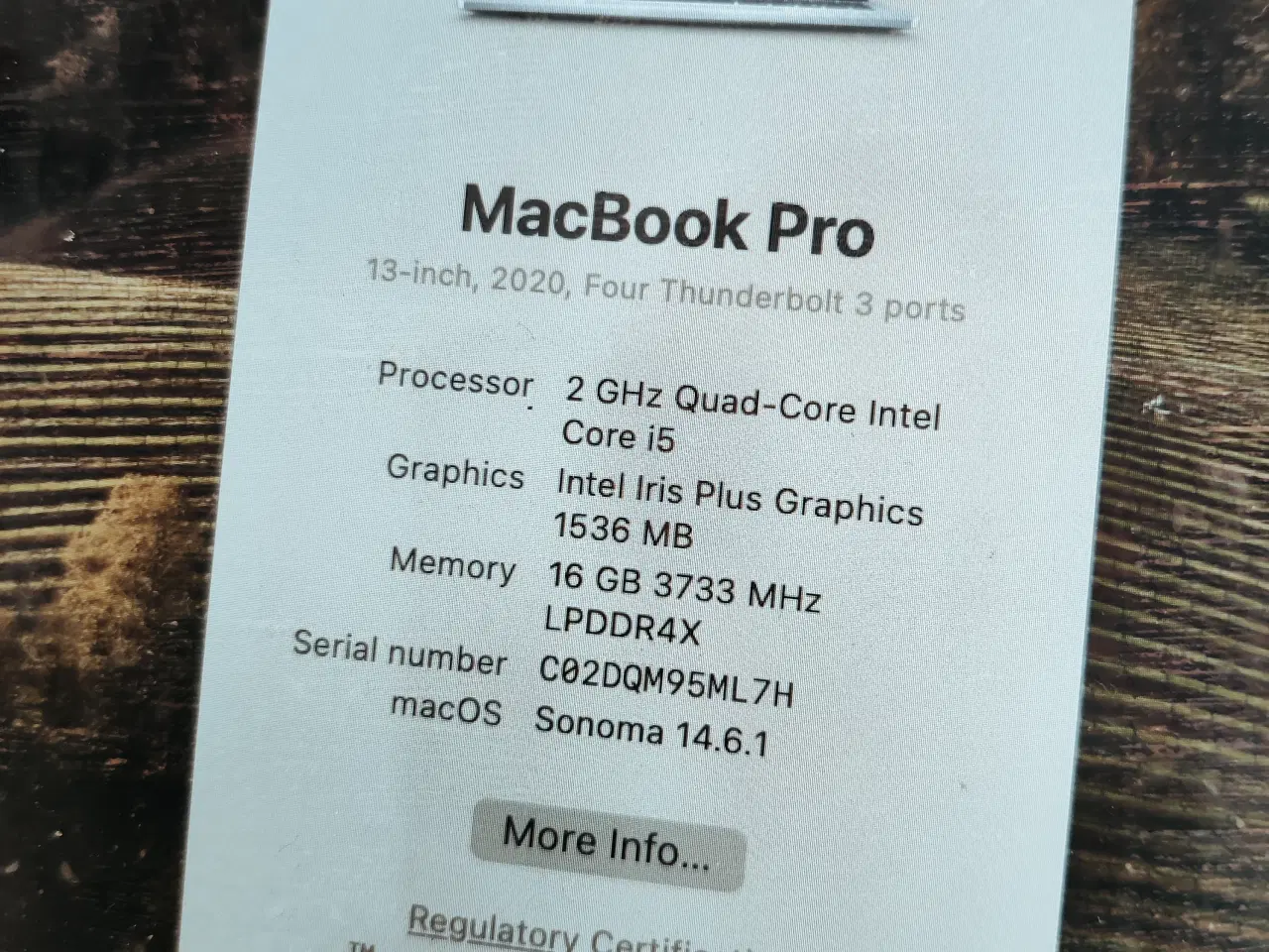 Billede 2 - MacBook Pro A2251 2 GHz 16 GB ram 500 GB