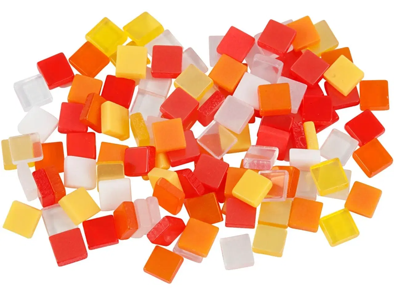 Billede 1 - Minimosaik, str. 5x5 mm, tykkelse 2 mm, rød/orange harmoni, 25g/ 1 pk.
