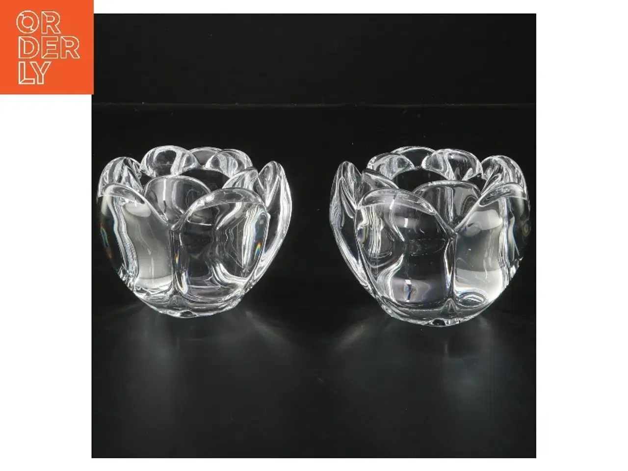 Billede 1 - Glas lysestager 2 stk (str. 2 stk 9,5 cm)