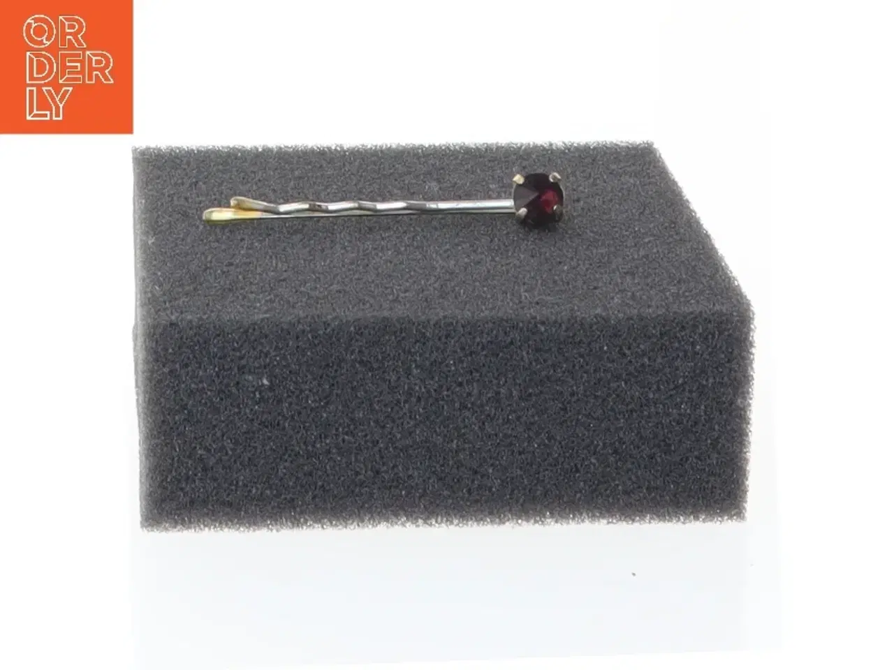 Billede 1 - Hårnål med rød sten