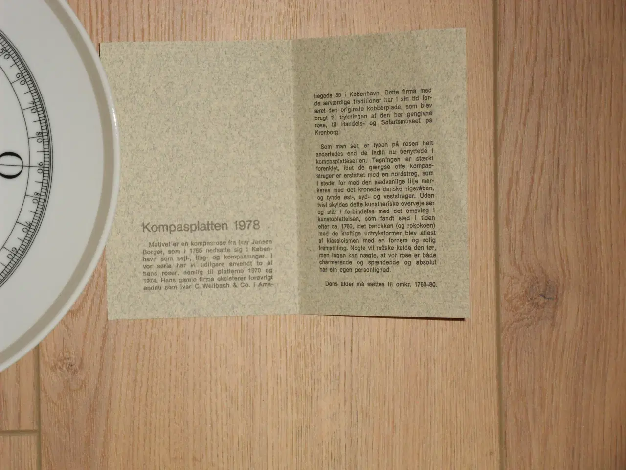 Billede 3 - Platte. Søfartsplatte. Kompasplatte. 1978