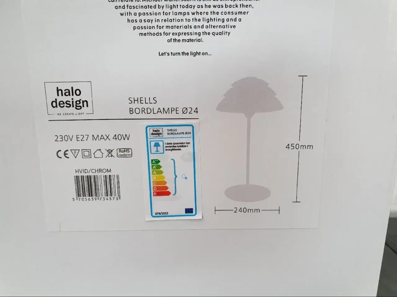 Billede 5 - NY! Halo design, Shells bordlampe, ø24 cm