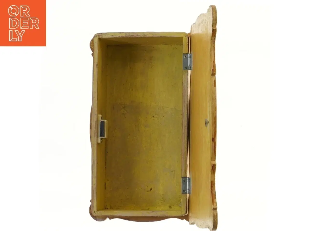 Billede 4 - Dekorativ trææske med blomstermotiv (str. 31,5x19x9 cm)