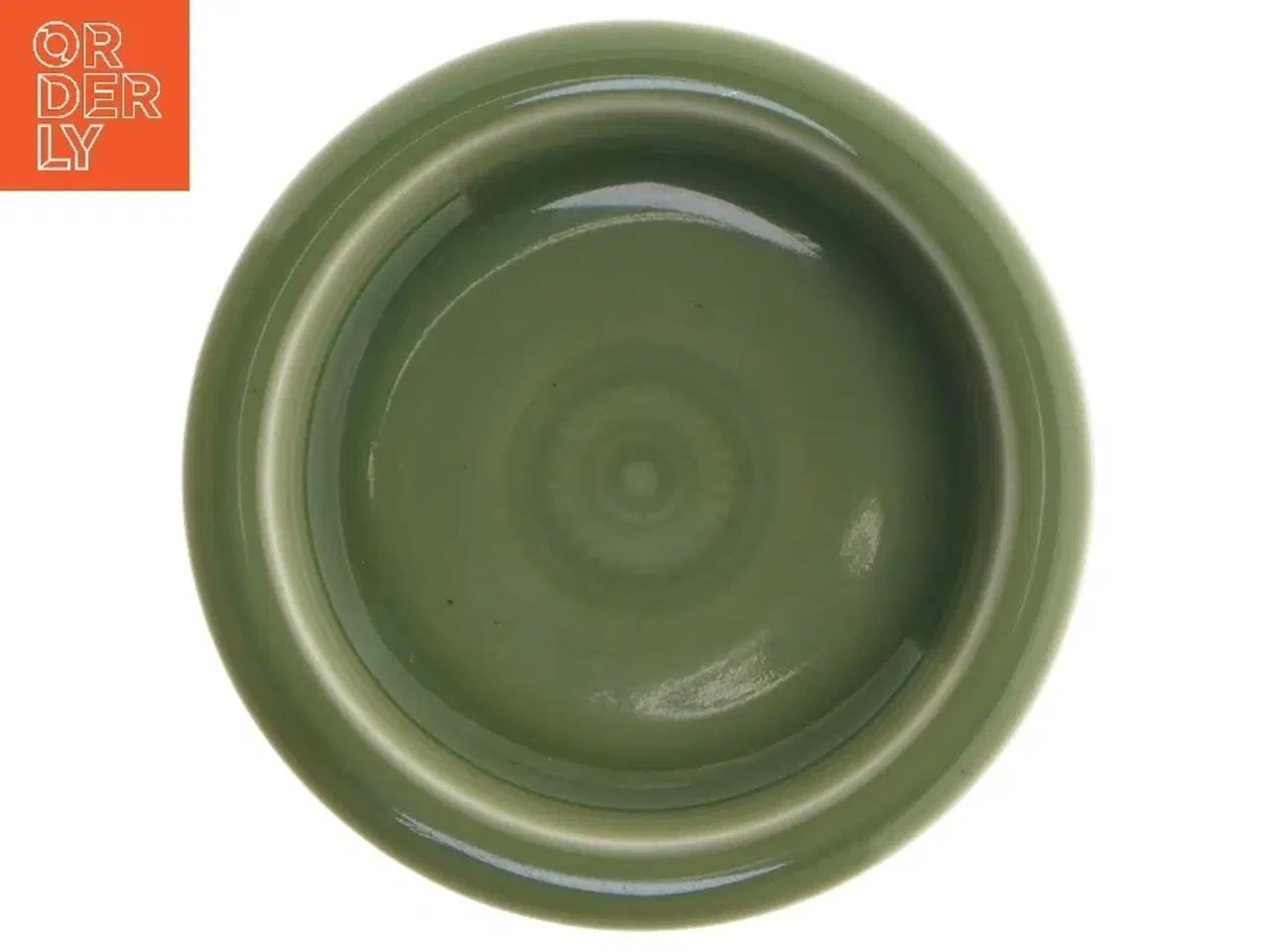 Billede 1 - Grøn keramiktallerken fra Royal Copenhagen (str. Ø 12 cm)