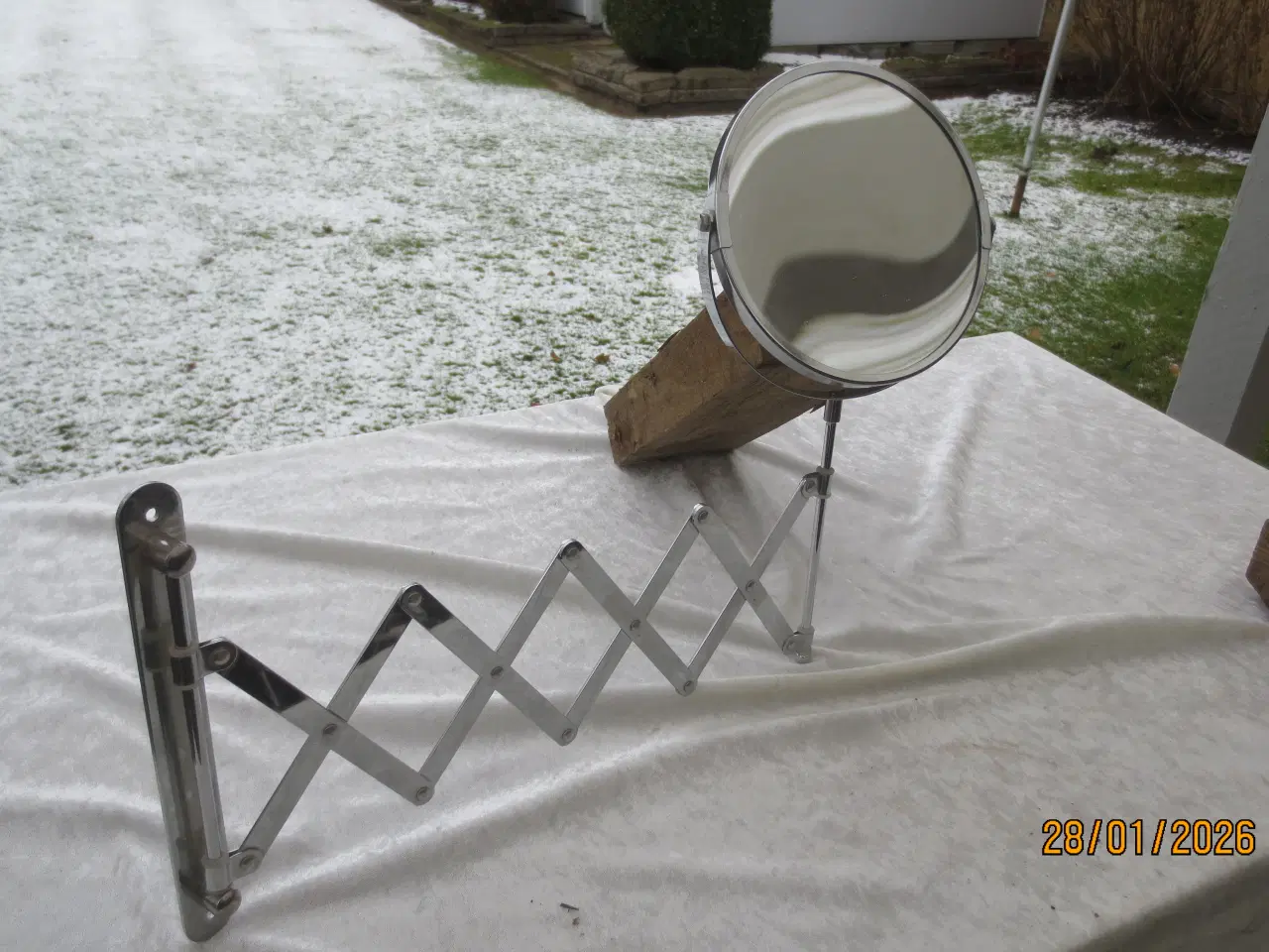 Billede 3 - 1 stk Retro Vægophængt Sakse spejl Rund 175 mm