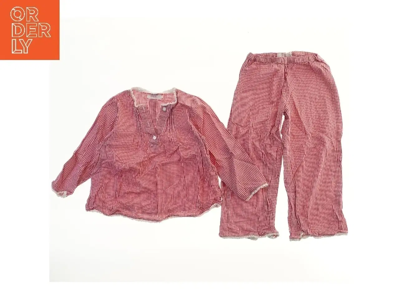 Billede 1 - Rødternet pyjamassæt fra Wheat (str. 116)