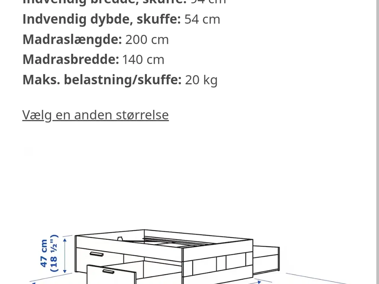 Billede 7 - Ikea brimnes seng + gavl med opbevaring 