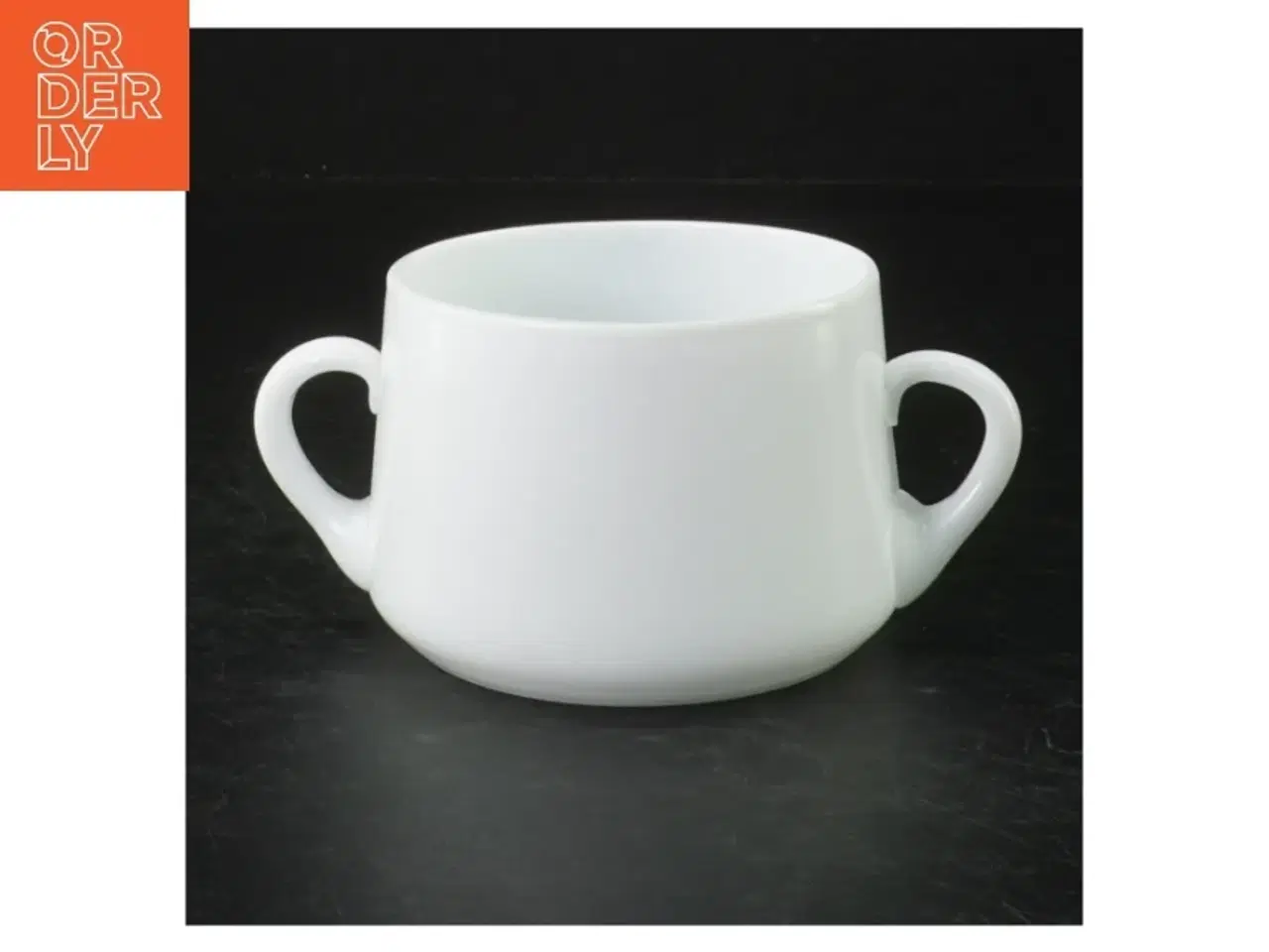 Billede 1 - Hvid porcelænssuppe kop (str. Ø. 9,5 cm. h. 6,5 cm)