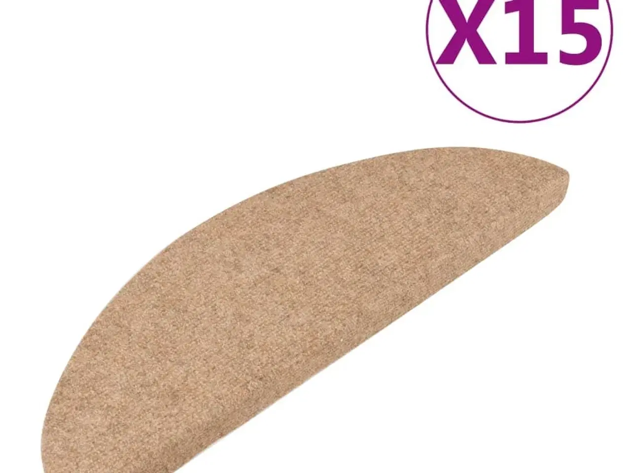 Billede 2 - Selvklæbende trappemåtter 15 stk. 56x17x3 cm beige