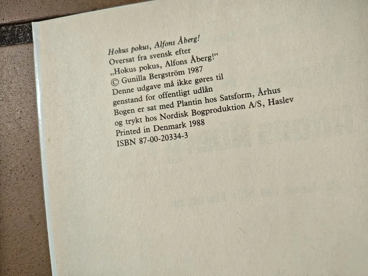 Billede 2 - Hokus Pokus Alfons Åberg Bog fra 1988