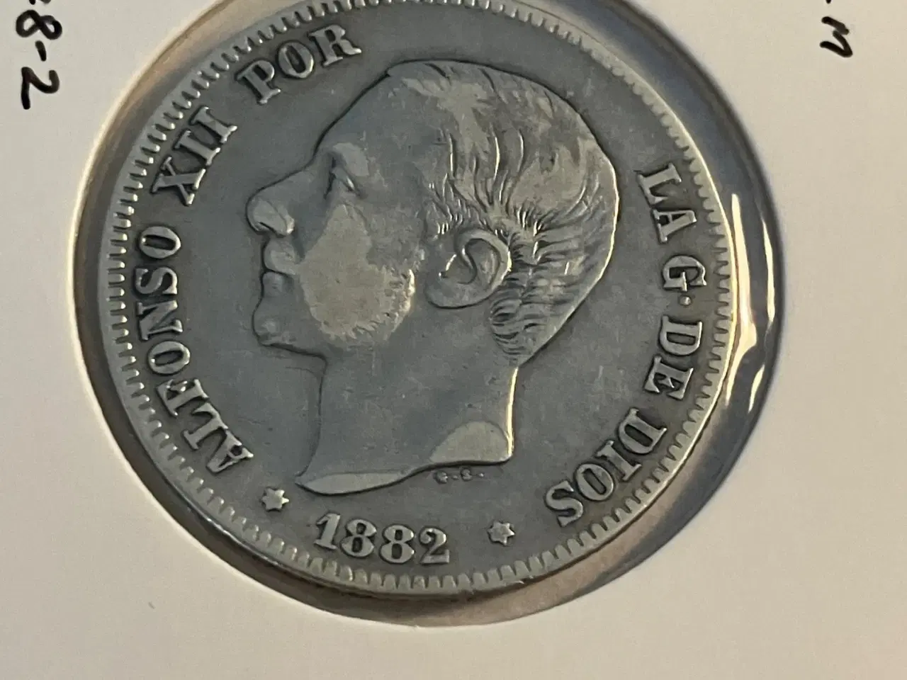 Billede 2 - 2 Pesetas 1882 - Renset