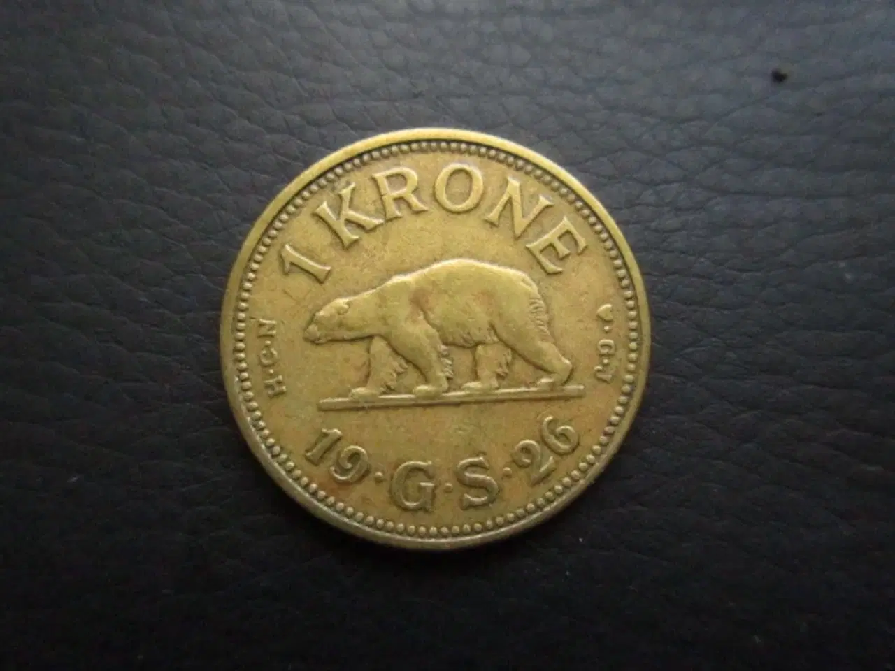 Billede 1 - Grønland 1 krone 1926 variant med hul i hjerte