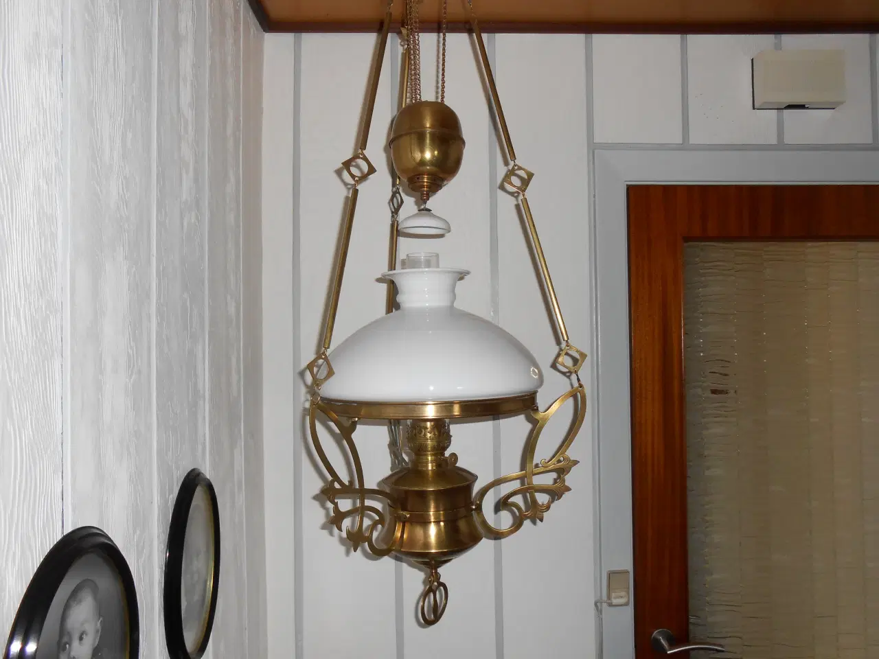 Billede 1 - Antik messing hængelampe