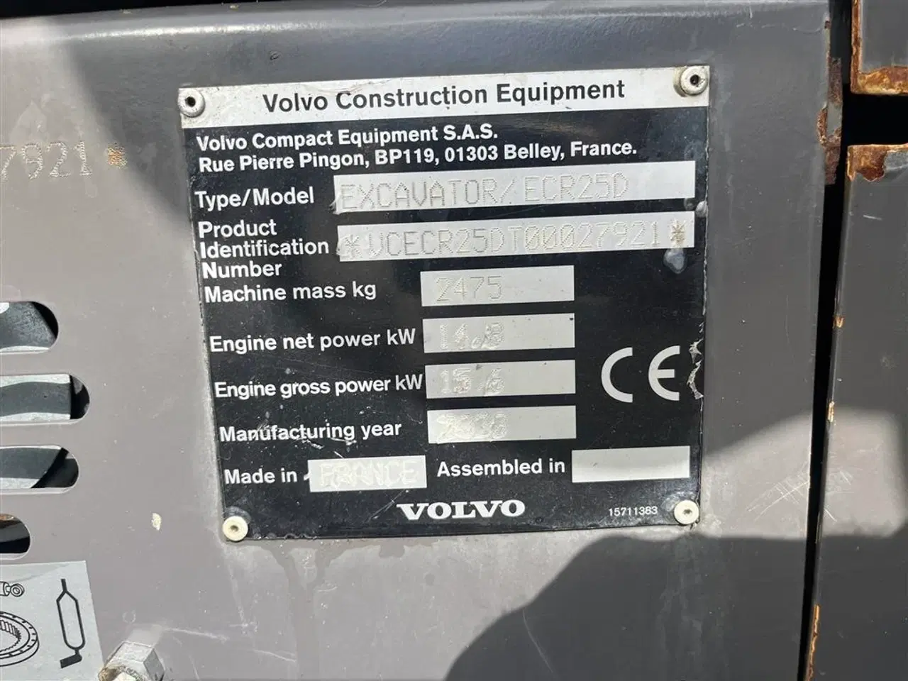 Billede 7 - Volvo ECR25d Powertilt 3 skovle