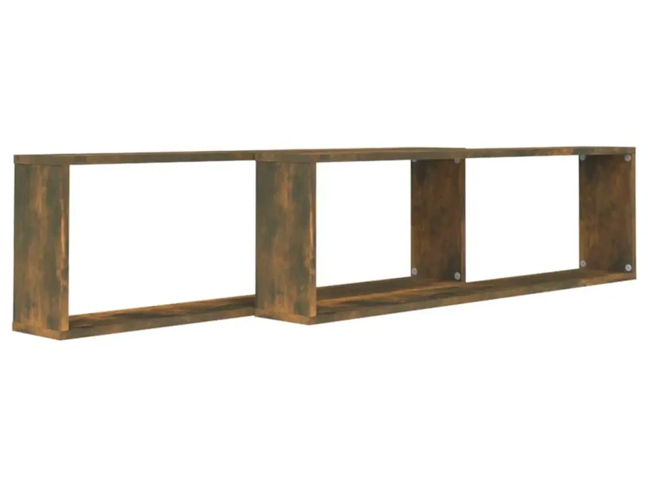 Billede 3 - Væghylder 2 stk. 100x15x30 cm konstrueret træ røget egetræ
