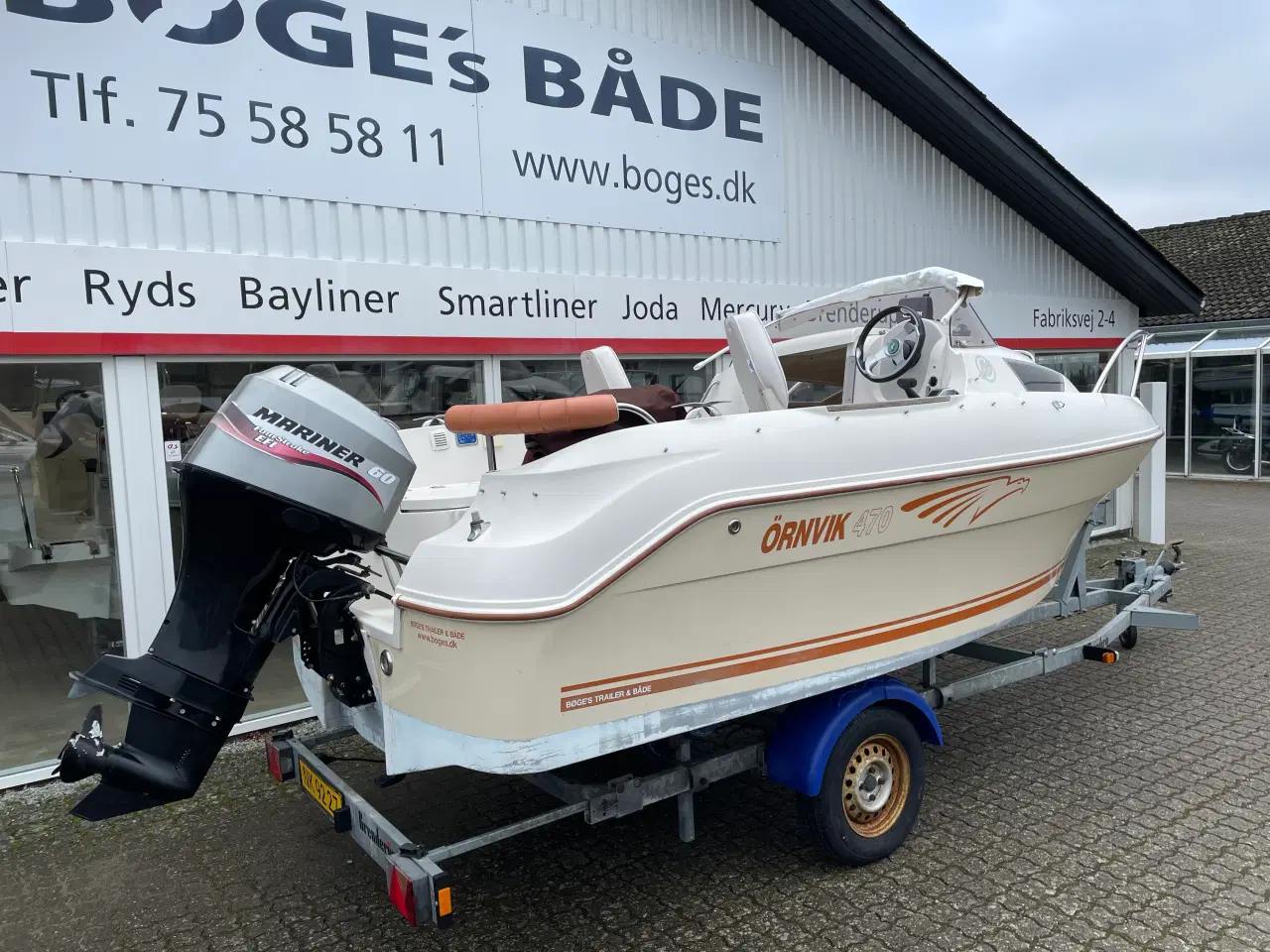 Billede 2 - 470 Cruiser med 60 hk Mariner-EFI 4 takt og 1000 kg Brenderup bådtrailer