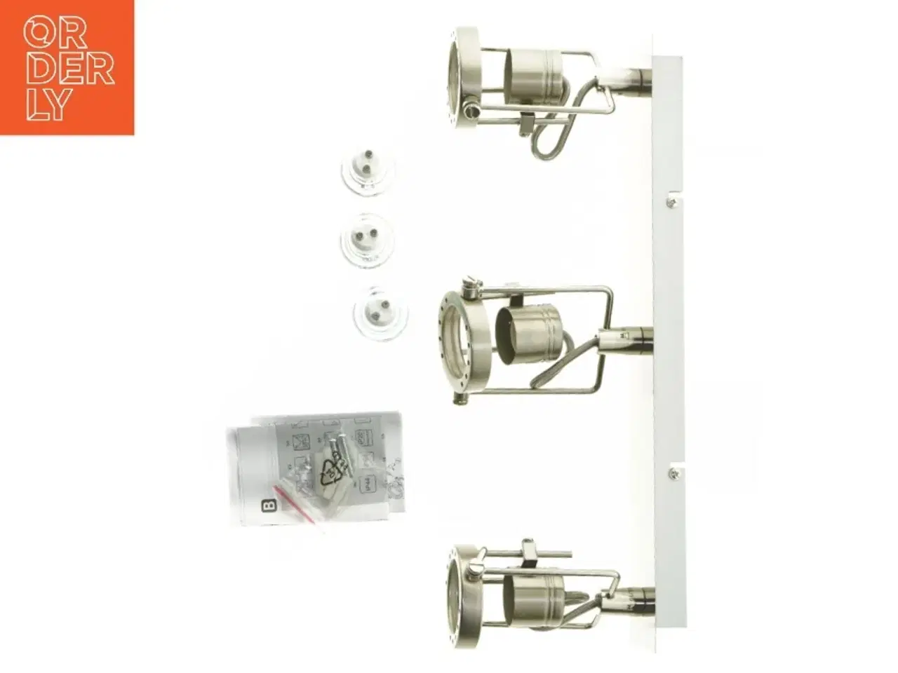 Billede 2 - Stål loftslampe med 3 lyskilder