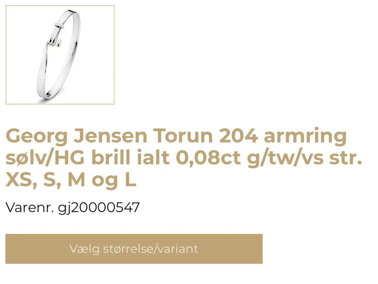 Billede 2 - Georg Jensen armring torun i sølv med diamanter