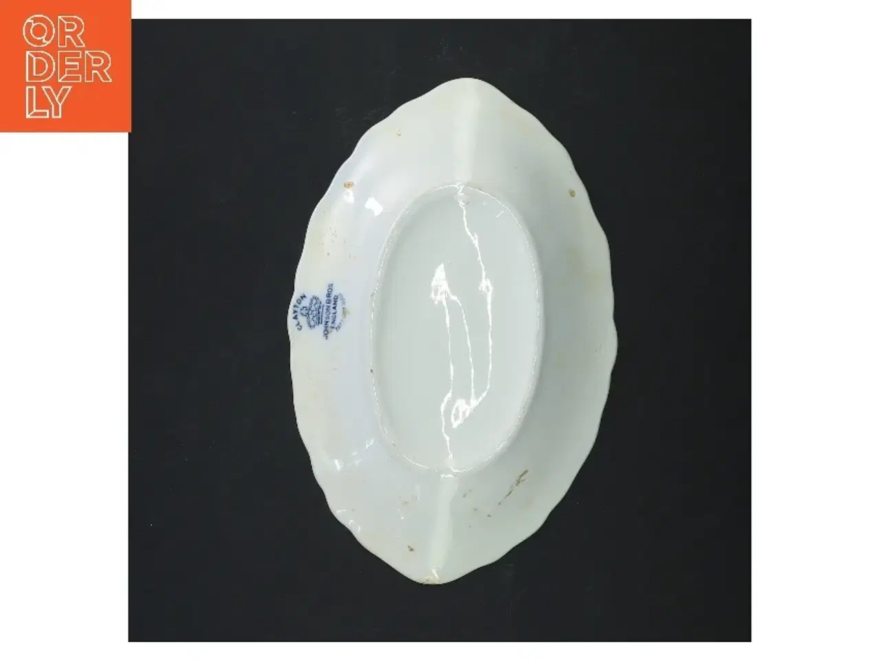 Billede 2 - Oval porcelænsfad med blåt blomstermønster fra Clayton (str. 20x13 cm)