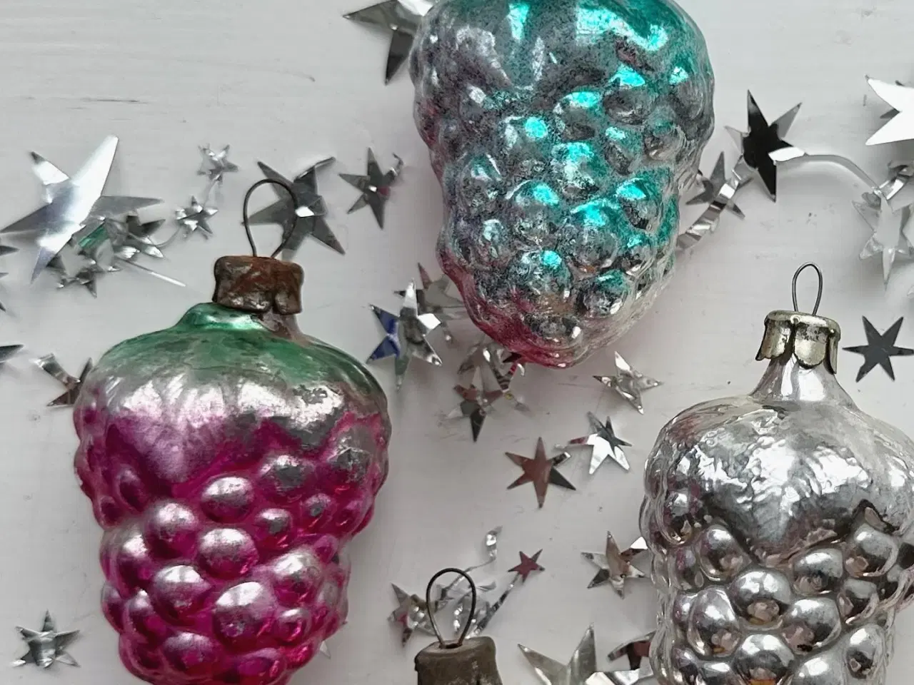 Billede 4 - Vintage julekugler, luksusdruer, 5 stk samlet