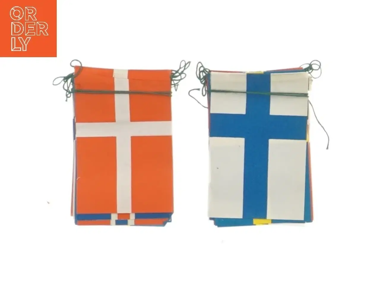 Billede 2 - Gamle originale Flagranker med nordiske flag (str. 9x6 cm)