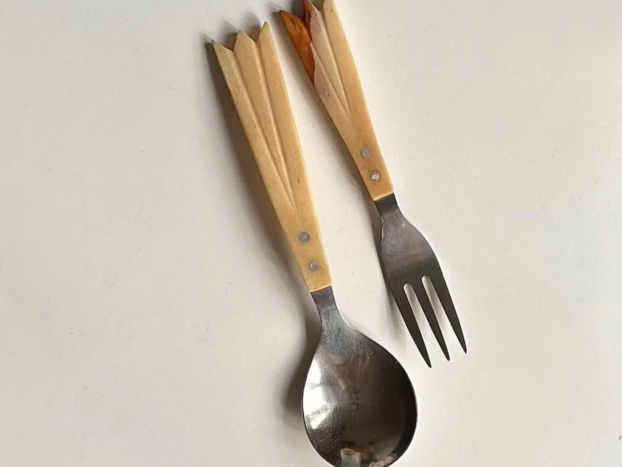 Billede 2 - Marmeladeske og gaffel, ben og stål, sæt
