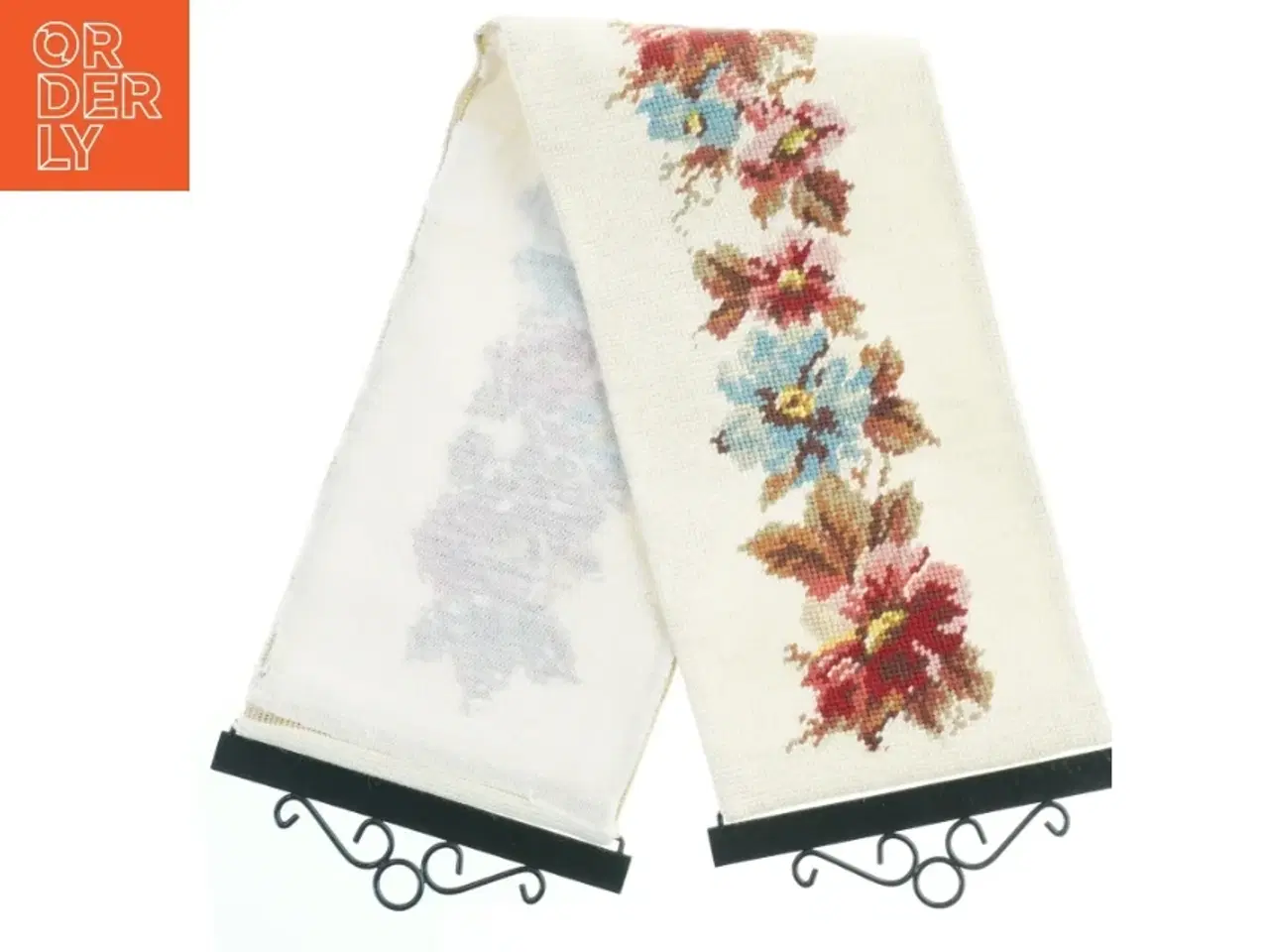 Billede 3 - Broderet klokkestreng med blomster (str. 80 cm)