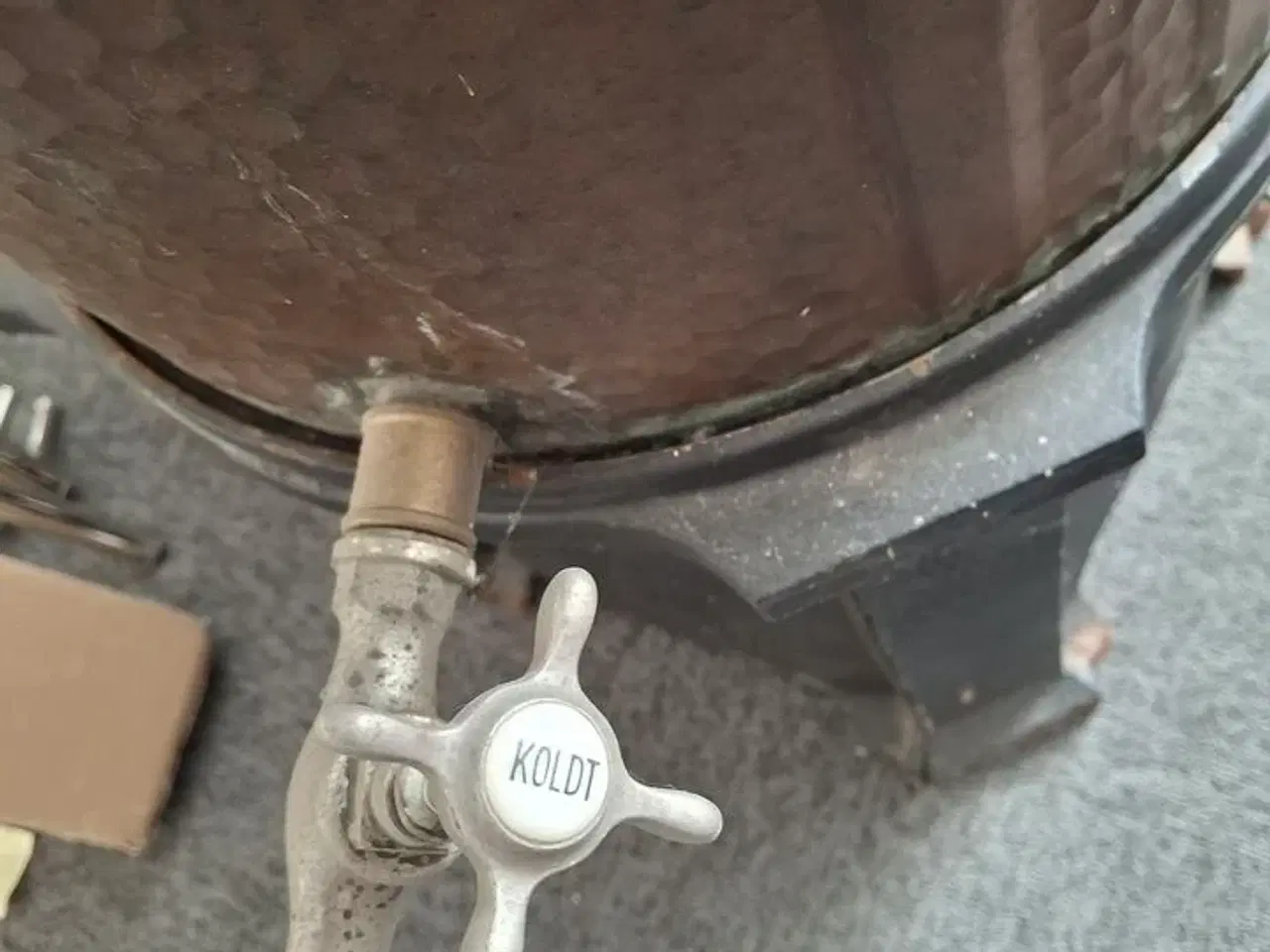 Billede 4 - Antik Kobber kedelbruser med brændefyret vandopvarming. STRØMBERG