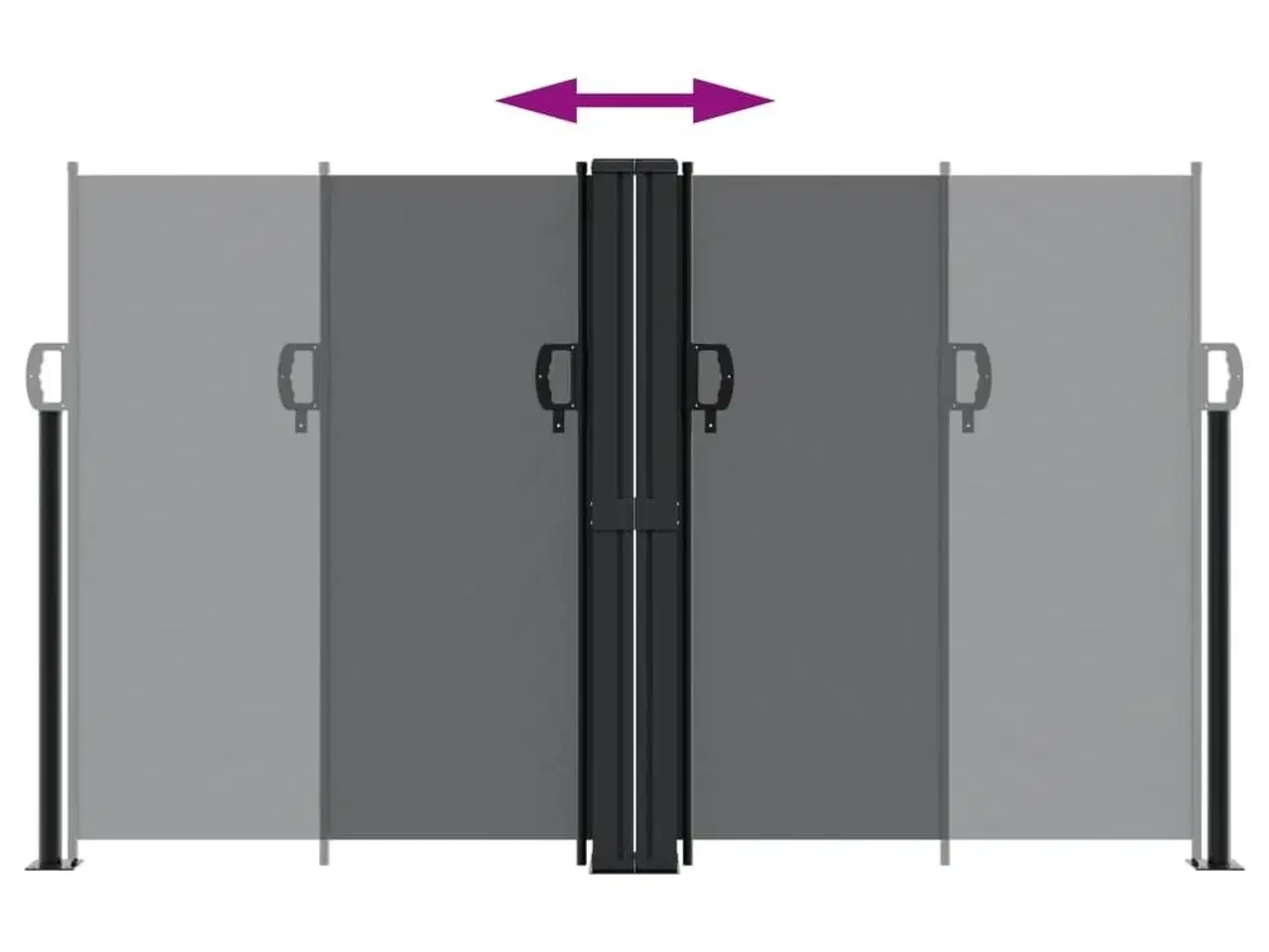 Billede 5 - Sidemarkise 140x1200 cm sammenrullelig sort