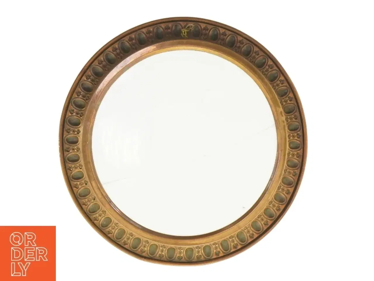 Billede 3 - Dekorativ porcelæns tallerken med kobber kant (str. 31 x 2,5 cm)