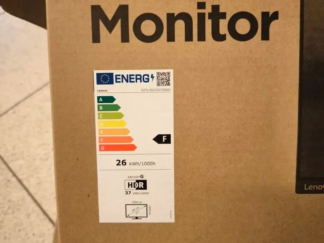 Billede 8 - 2 stk. skærme LENOVO G27Q-30 med holder, samt mus og tastatur