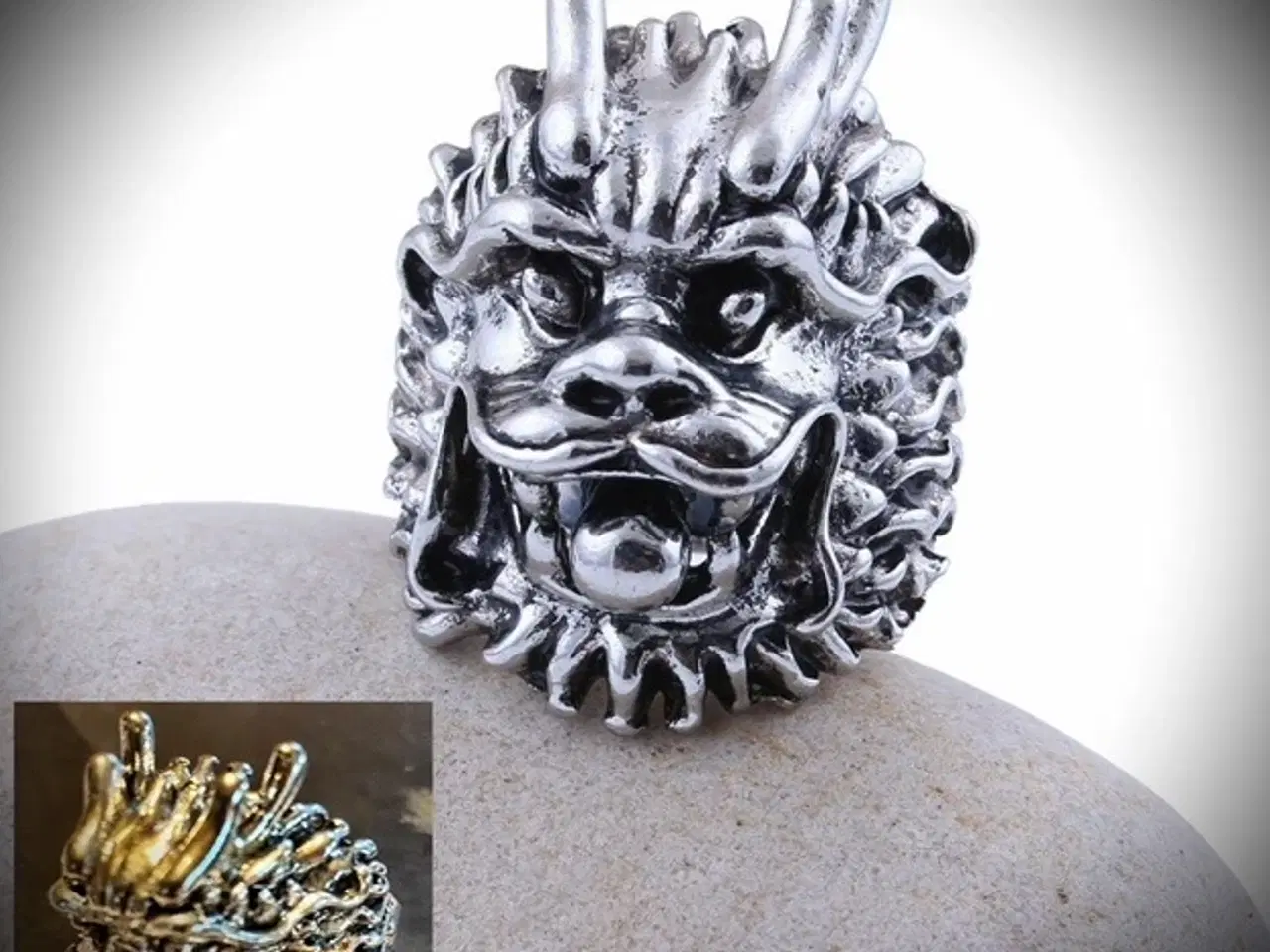 Billede 1 - * Fedeste fingerring med løve hoved - i Tibetansk 