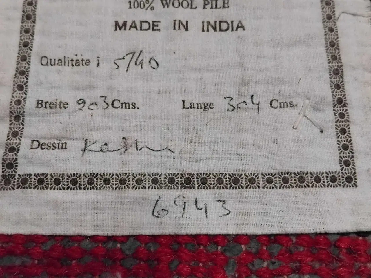 Billede 2 - Indisk håndknyttet tæppe 203x304
