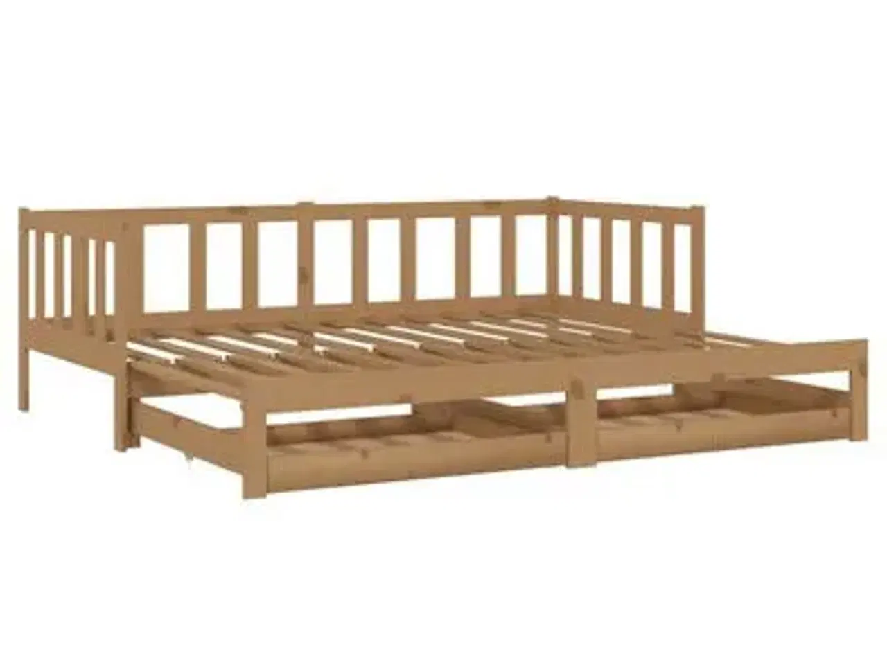 Billede 1 - vidaXL daybed med udtræk 2x(90x200) cm massivt fyr