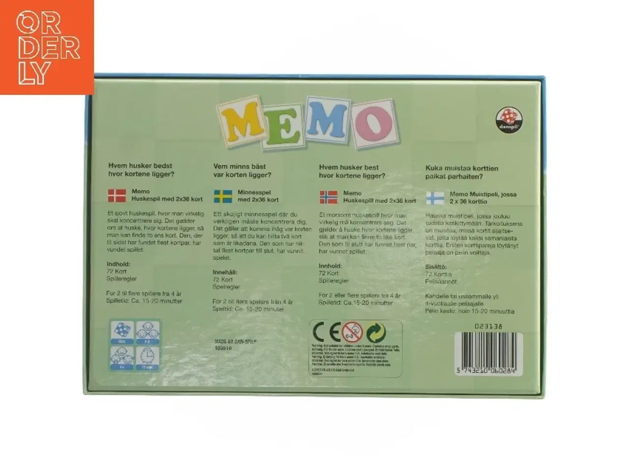 Billede 2 - Memo spil fra Danspil (str. 24x16,5 cm)