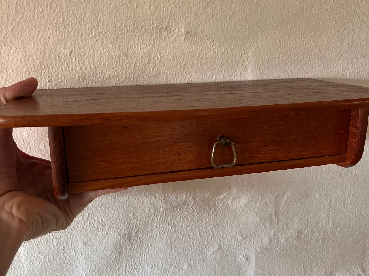 Billede 1 - Midcentury moderne teak væghylde / svævende natbor