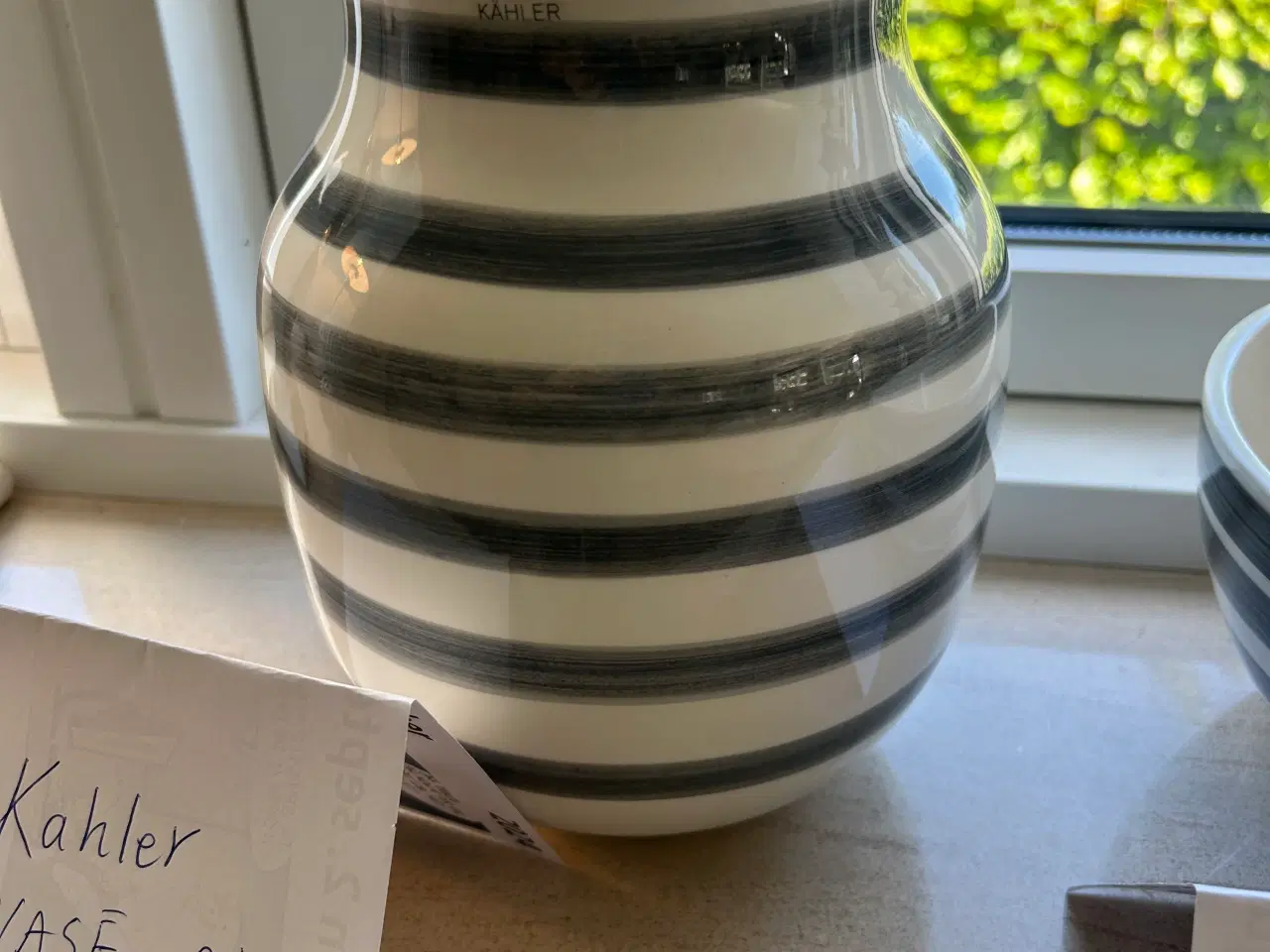 Billede 2 - Vase Kahler grå stribet 21 cm