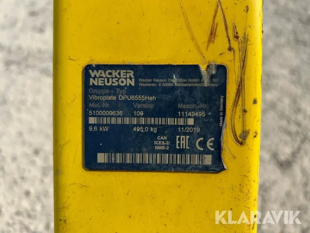 Billede 5 - Pladevibrator Wacker Neuson DPU 6555HE H