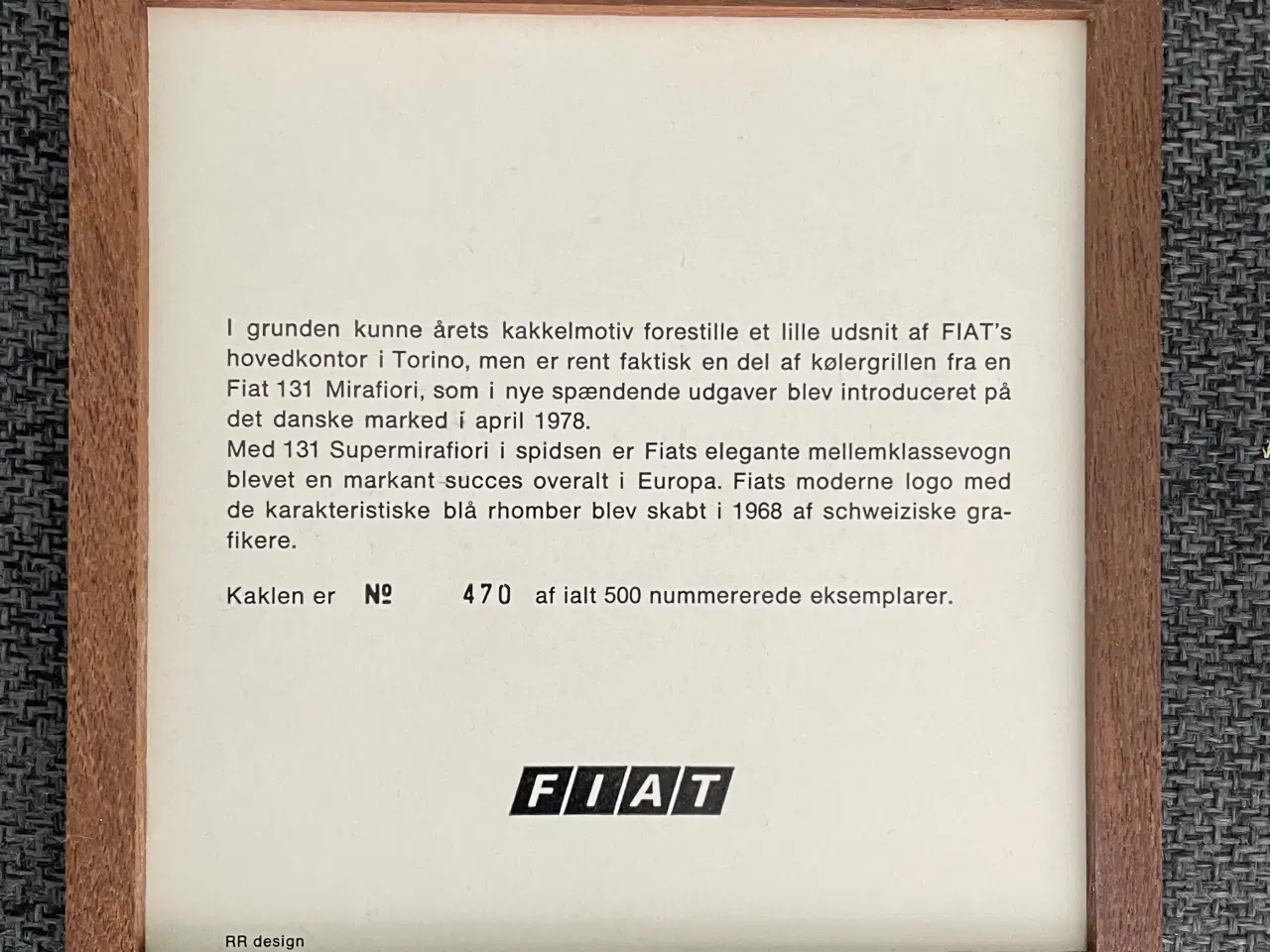 Billede 2 - Fiat kakkel samlerobjekt
