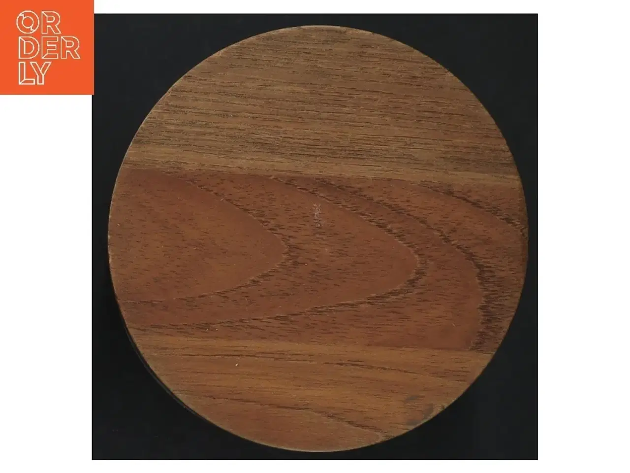 Billede 3 - Keramik tebeholder med trælåg (str. H. 13 cm. ø. 11,5 cm)