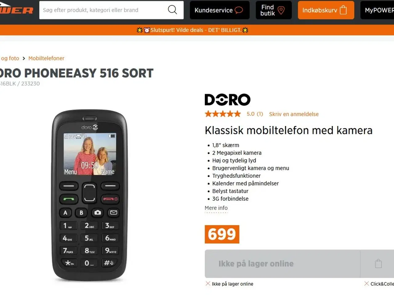 Billede 2 - Doro phoneeasy 516, Senior telefon